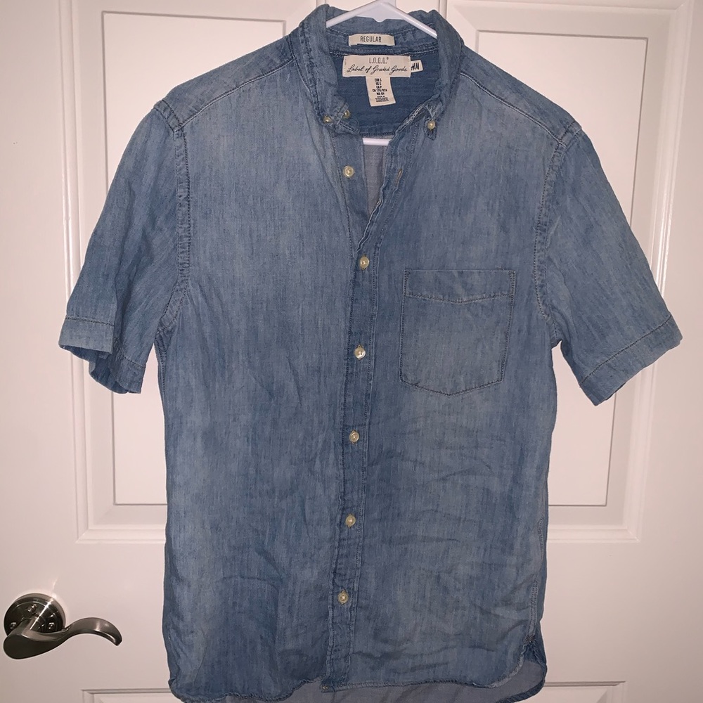 H&M short sleeve denim shirt